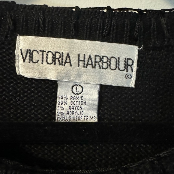 VTG Victoria Harbour Animal Jungle African Black Gold Giraffe Safari Sweater - Picture 5 of 16